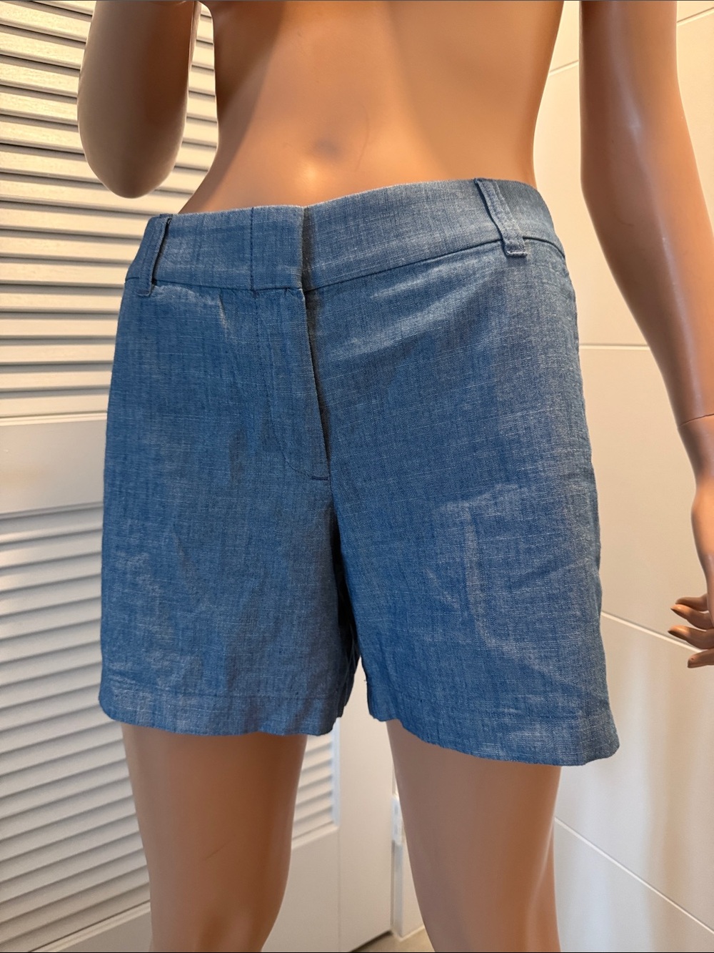 J. Crew size 8 Women's Blue Linen-Blend Casual Shorts